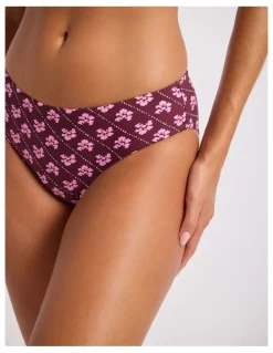 Seafolly Batik Bloom Retro Pant - Dark Burgundy
