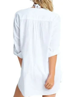 Seafolly Beach Basics Boyfriend Beach Shirt in White