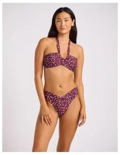 Seafolly Dolce Dot Twist Band Mini Hipster - Dark Burgundy