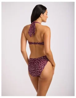 Seafolly Dolce Dot Twist Band Mini Hipster - Dark Burgundy