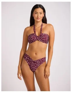 Seafolly Dolce Dot Twist Band Mini Hipster - Dark Burgundy