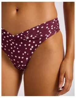 Seafolly Dolce Dot Twist Band Mini Hipster - Dark Burgundy