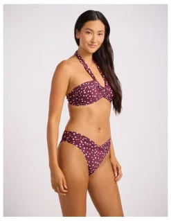 Seafolly Dolce Dot Twist Band Mini Hipster - Dark Burgundy