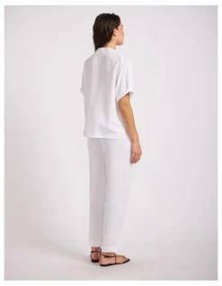 Seafolly Double Gauze Tapered Pant in White