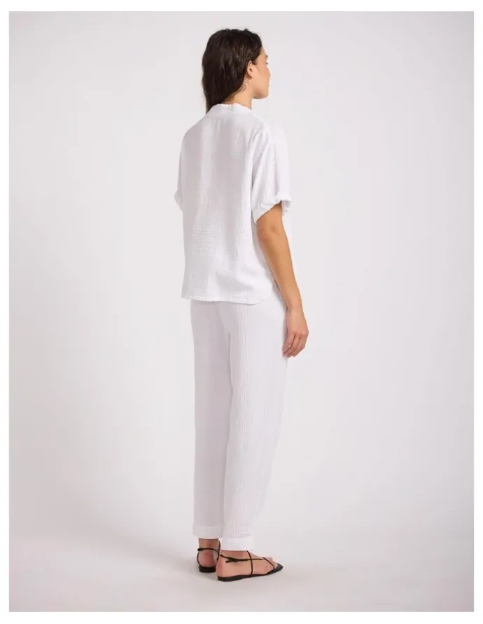 Seafolly Double Gauze Tapered Pant in White