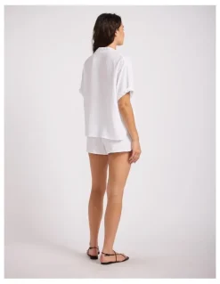 Seafolly Double Gauze V-Neck Top in White