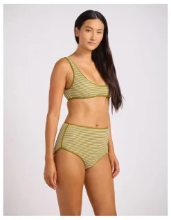 Seafolly Horizons Scoop Neck Bikini Top in Guacamole