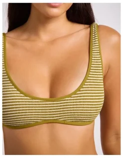 Seafolly Horizons Scoop Neck Bikini Top in Guacamole