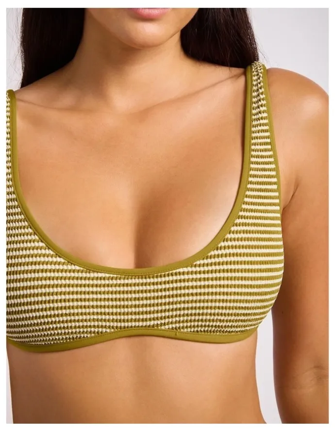 Seafolly Horizons Scoop Neck Bikini Top in Guacamole