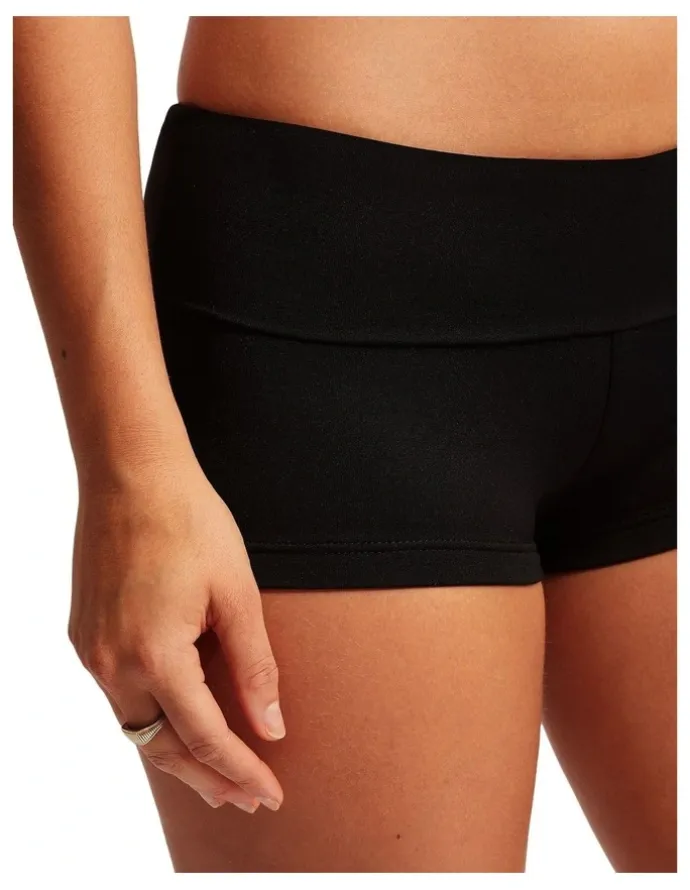 Seafolly Roll Top Boyleg Brief in Black