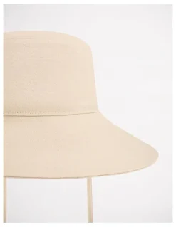 Seafolly ShadyLady Tie Up Bucket Hat in Ecru
