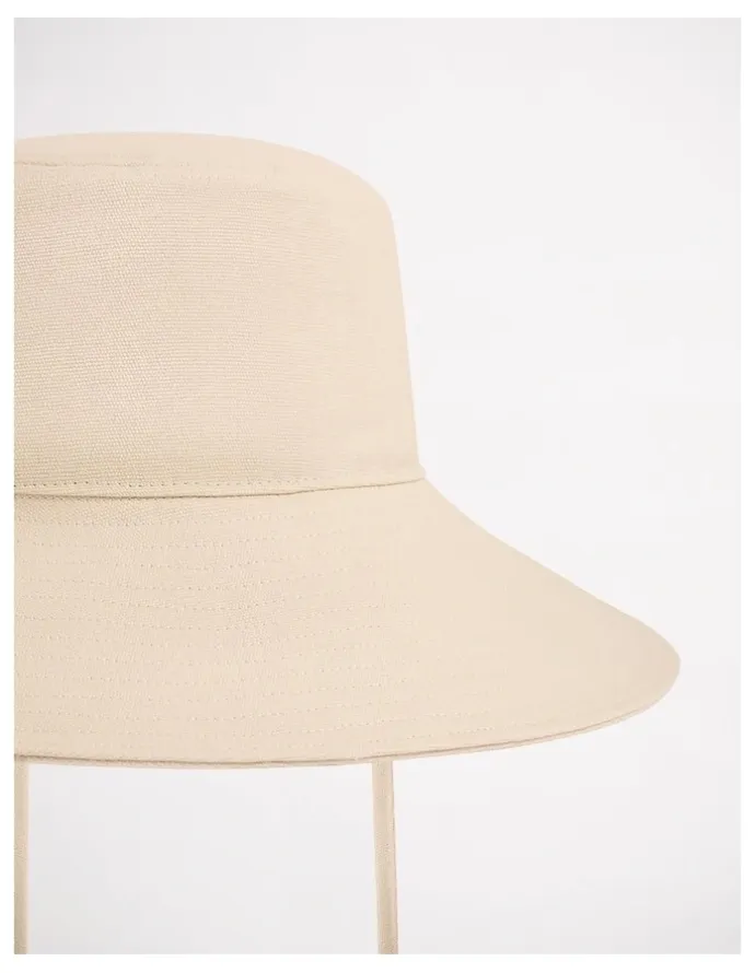Seafolly ShadyLady Tie Up Bucket Hat in Ecru