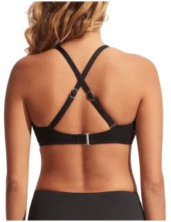 Seafolly Wrap Front F Cup Bra in Black