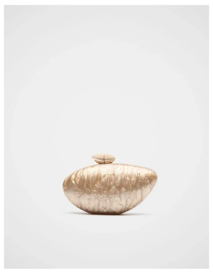 Seed Heritage Acrylic Hrdcase Clutch in Sandstone