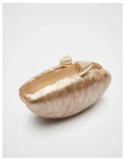 Seed Heritage Acrylic Hrdcase Clutch in Sandstone