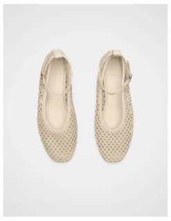 Seed Heritage Amari Perforated Ballet Flat in Stone