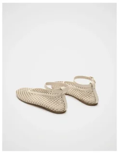 Seed Heritage Amari Perforated Ballet Flat in Stone
