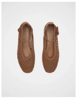 Seed Heritage Amari Perforated Ballet Flat in Tan