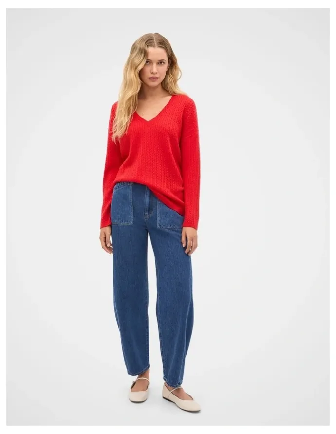 Seed Heritage Australian Merino V Neck Cable Knit