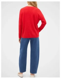 Seed Heritage Australian Merino V Neck Cable Knit