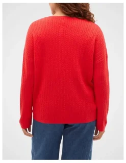 Seed Heritage Australian Merino V Neck Cable Knit