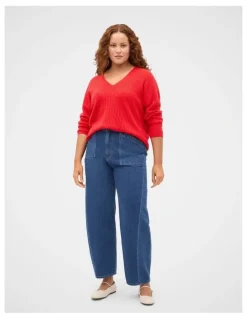 Seed Heritage Australian Merino V Neck Cable Knit