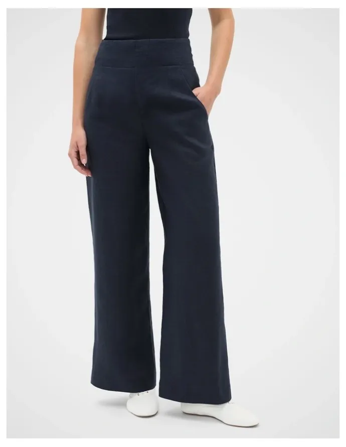 Seed Heritage Core Linen Waisted Pant in Twilight Blue