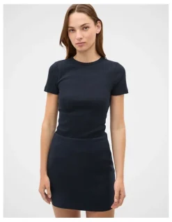 Seed Heritage Core Linen Curve Hem Mini Skirt