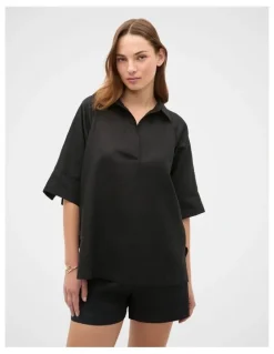 Seed Heritage Core Linen Half Placket Popover