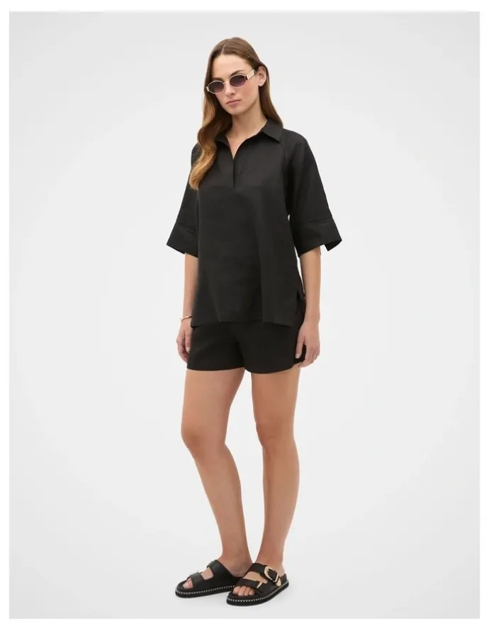 Seed Heritage Core Linen Half Placket Popover