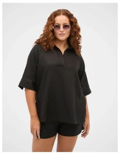Seed Heritage Core Linen Half Placket Popover