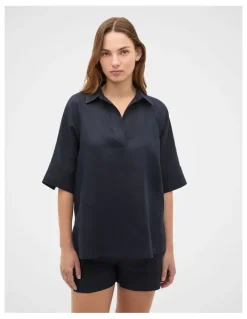 Seed Heritage Core Linen Half Placket Popover