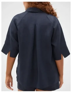 Seed Heritage Core Linen Half Placket Popover