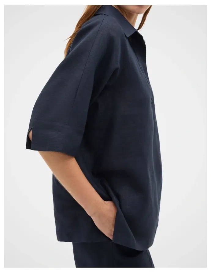 Seed Heritage Core Linen Half Placket Popover