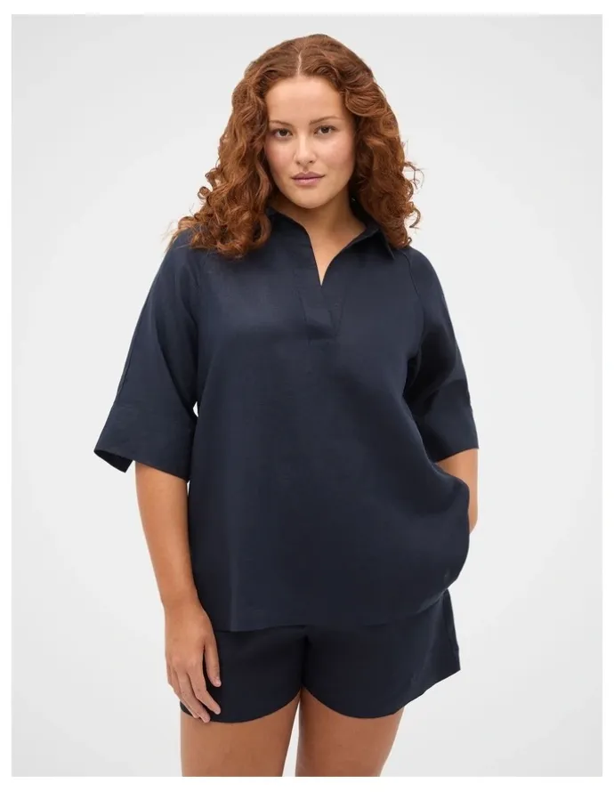 Seed Heritage Core Linen Half Placket Popover