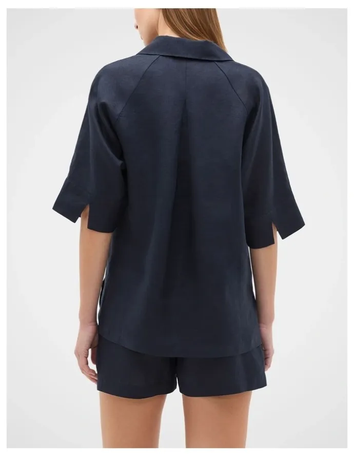 Seed Heritage Core Linen Half Placket Popover