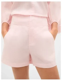 Seed Heritage Core Linen Waisted Short in Pale Blossom