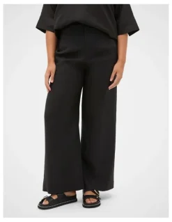 Seed Heritage Core Linen Waisted Pant in Black