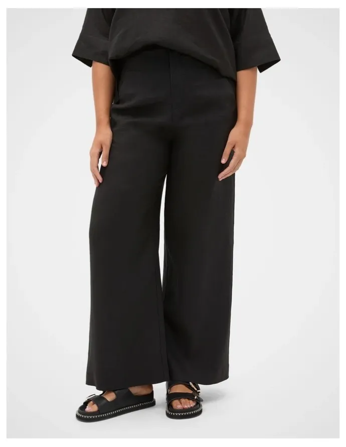Seed Heritage Core Linen Waisted Pant in Black