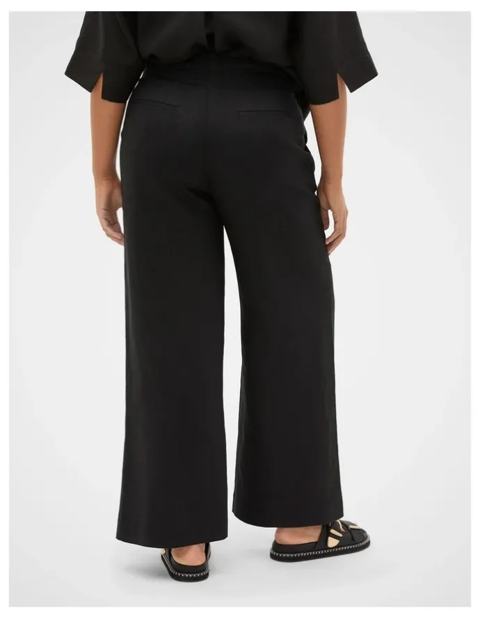 Seed Heritage Core Linen Waisted Pant in Black