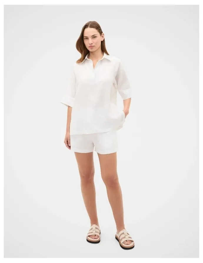 Seed Heritage Core Linen Half Placket Popover