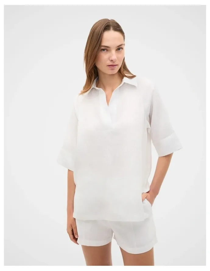 Seed Heritage Core Linen Half Placket Popover