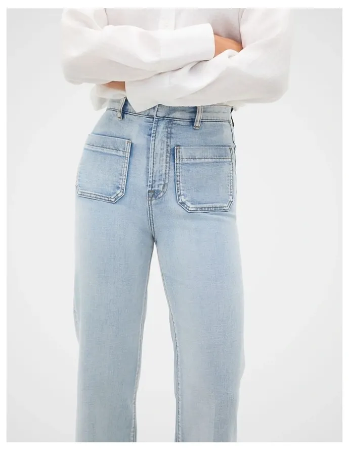 Seed Heritage Core Wide Leg Pocket Jean in Pacific Wash