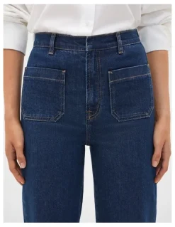 Seed Heritage Core Wide Leg Pocket Jean in Neptune Wash