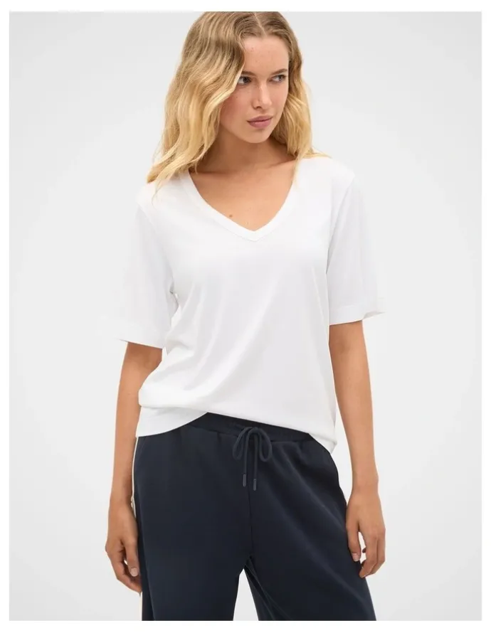 Seed Heritage Cotton V Neck Relaxed Tee