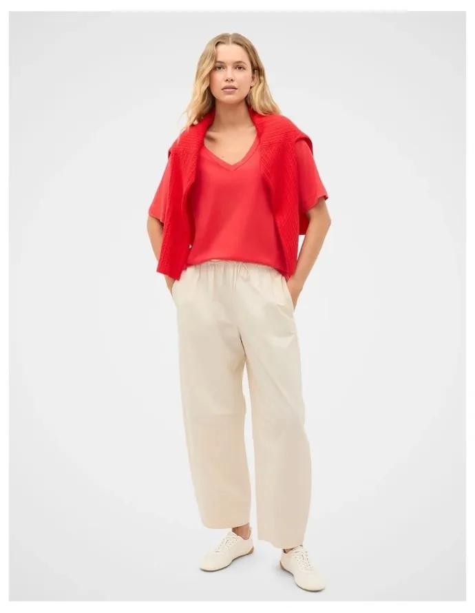 Seed Heritage Cotton V Neck Relaxed Tee