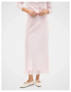 Seed Heritage Crinkled Satin Lace Detail Skirt