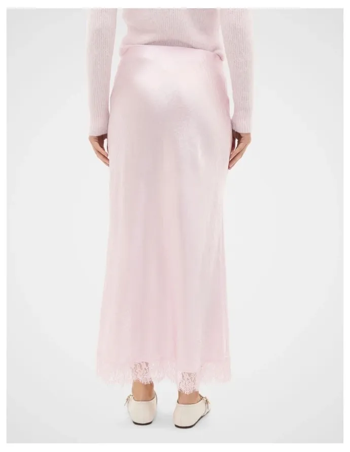 Seed Heritage Crinkled Satin Lace Detail Skirt