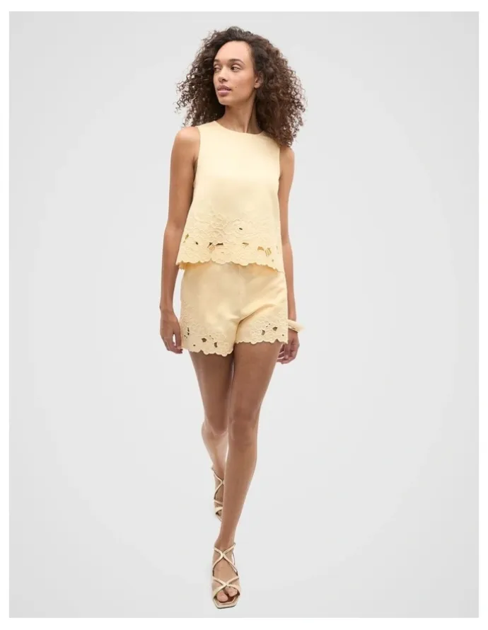 Seed Heritage Cutwork Short in Shortbread