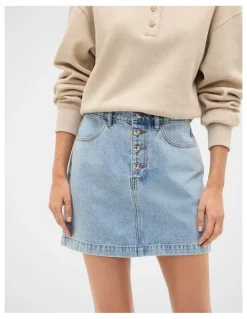 Seed Heritage Denim Mini Button Through Skirt